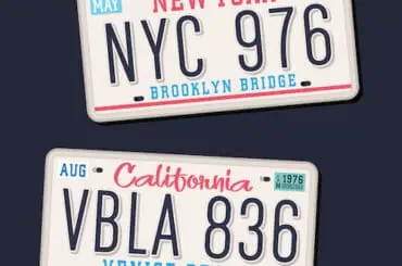 motorbike license plate sample in NY and CA
