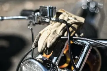 Glove on Motorcycle Handlebar