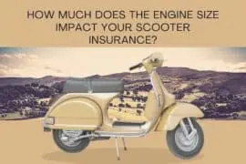Compare the Cost of Scooter Insurance based on Engine Size (50cc vs. 125cc vs. 250cc) a brown scooter stands