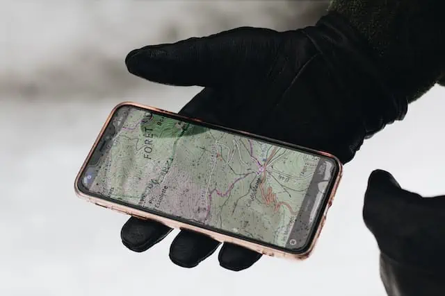 A rider using GPS to track his location