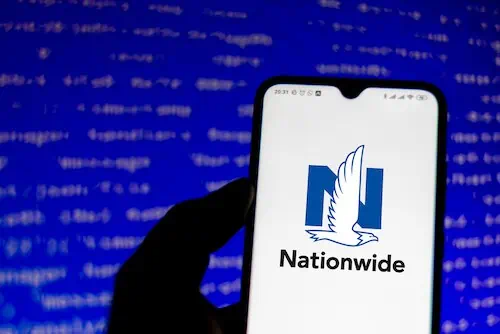 Logo of Nationwide insurance on phone